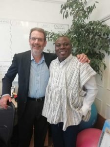 Gilbert Adum (SAVE THE FROGS! Ghana Executive Director), and Dr. Simon Stuart (immediate past Chair of the IUCN Species Survival Commission), in Kensington, London, United Kingdom earlier this year.
