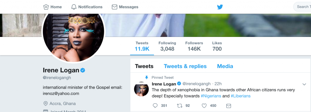 Irene Logan Tweet