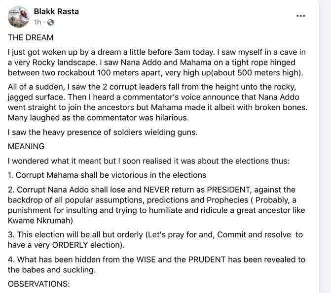 Blakk Rasta Dreams Mahama Victory 