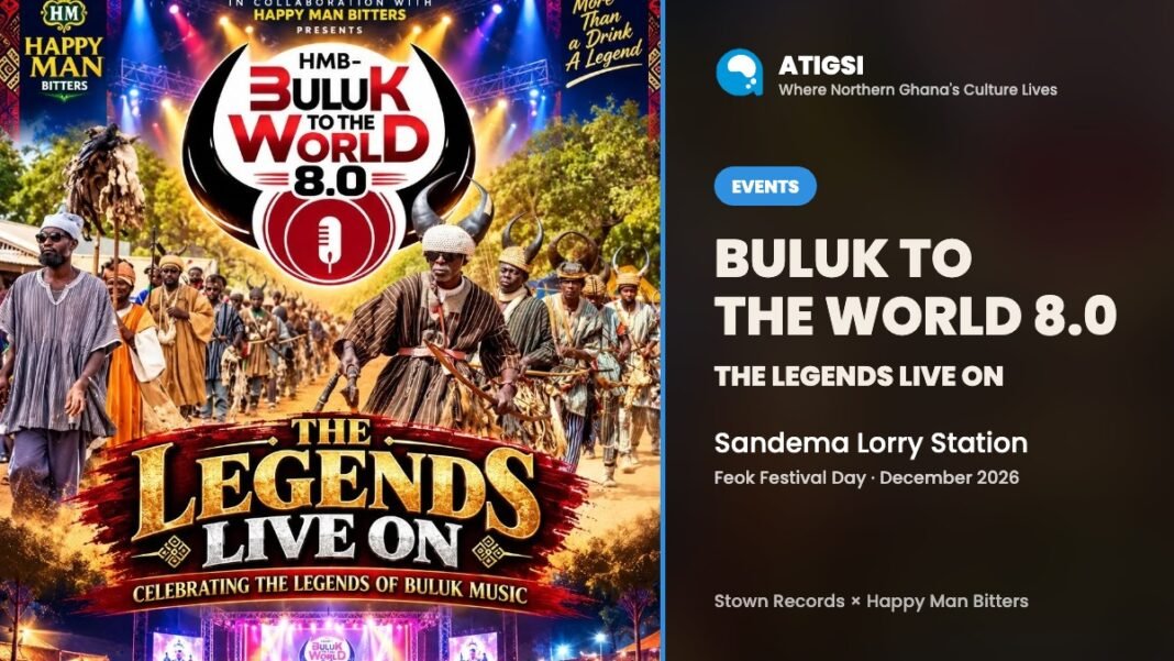 Atigsi Events card for HMB–Buluk to the World 8.0, The Legends Live On, at Sandema Lorry Station
